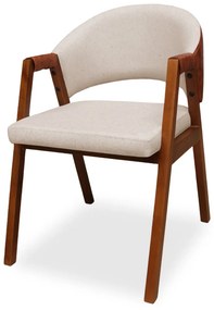 Poltrona Decorativa Suellen Linho Marrom
