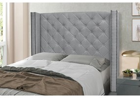 Cabeceira Cama Box King 195 cm Vicenza Linho S04 - D'Rossi - Cinza