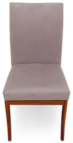 Conjunto 8 Cadeiras Raquel para Sala de Jantar Base de Eucalipto Suede Crepe