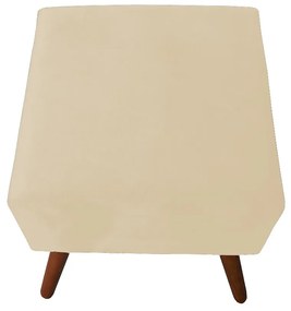Kit Poltrona Gabi Pé Palito + Puff Quadrado Suede Bege Sala, quarto, amamentação