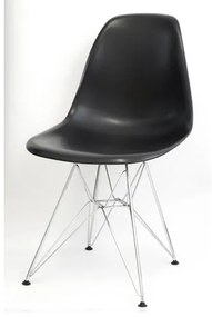 Cadeira Eames Polipropileno Preto Cromada - 9707 Sun House
