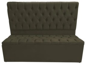 Cabeceira com Calçadeira Baú Solteiro 100cm Nicole Suede Marrom - Sheep Estofados - Marrom
