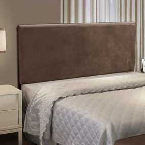 Cabeceira Casal Queen Cama Box 160cm Painel Clean Suede M11 - D'Rossi - Marrom