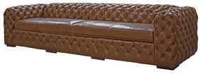 Sofá 3 Lugares Astúria 240cm Couro Mel G58 - Gran Belo