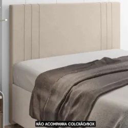 Cabeceira Cama Box Queen 160cm Estofada Rama Saturno Bege Z04 - Mpozen