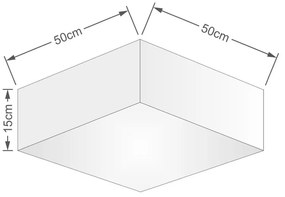 Plafon Quadrado Md-3002 Cúpula em Tecido 15/50x50cm Rústico Cinza - Bivolt