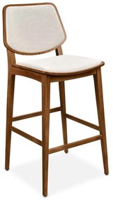 Banqueta Talita Estofada Encosto em Madeira com Estofado Estrutura Madeira Liptus Design Sustentável