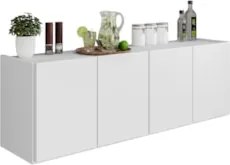 Balcão de Cozinha Suspenso 118cm 4 Portas Monna Branco Z34  - Mpozenat