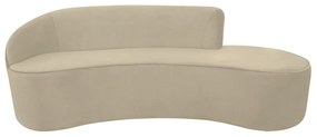 Sofá 3 Lugares Eros D07 Curvo 210cm Braço Esquedo Veludo Creme - D'Rossi