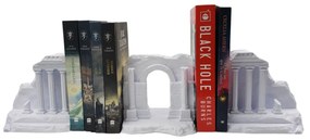 Aparador de Livros Ruínas Gregas - 2 Cores Prata ou Branco - Branco - 3 Peças