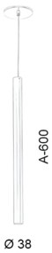 Pendente Tubo Ø3,8X60Cm Metal 1 X Mr11 Gu10 |Old Artisan Pd-5139/b (PRETO)