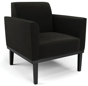 Poltrona Base de Madeira Fixa Preto Marisa Suede D03 - D'Rossi - Preto