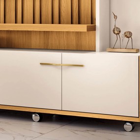 Estante de TV 60 Pol 200cm Sam Cinamomo/Off White H01 - D'Rossi