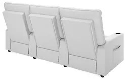 Poltrona de Cinema Reclinável 3 Lugares Baú USB Mallie FH9 PU Branco -