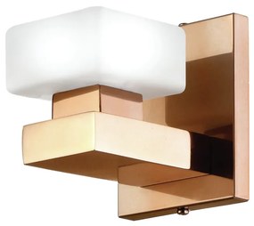 Arandela Cubo Flat Led Integrado 5,5W 2700K 12X12X13Cm Metal E Vidro |... (CHAMPANHE / DOURADO BRILHO, 220V)