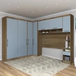 Guarda Roupa Casal Modulado CP06 Delphi Avelã/Grey L01 - Mpozenato