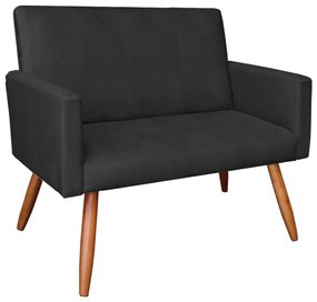 Namoradeira Larissa Suede Pés Palito Castanho D'Rossi - Preto