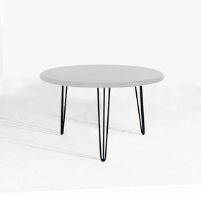 Mesa de Centro Decorativa Sandy Pés Hairpin Legs Preto Tampo Branco