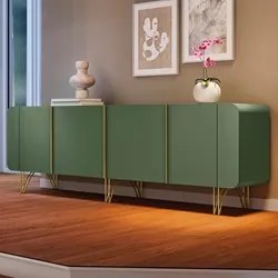 Balcão Aparador Buffet Piacente H01 Verde Pistache - Mpozenato