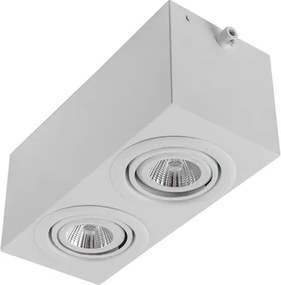 Plafon Sobrepor Aluminio Branco Com Duas Prensa Cabo