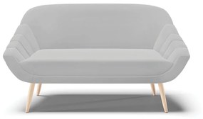 Kit 01 Namoradeira 02 Lugares e 01 Poltrona Giovana Suede Cinza Pés Palito Natural - D'Rossi