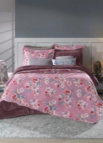 Cobre Leito Floral Lilás Solteiro 1 Peça