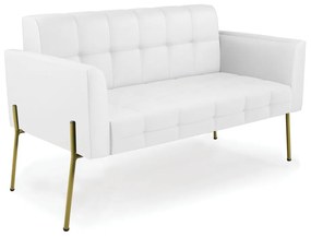 Sofá Namoradeira e Poltrona Base Pé de Ferro Dourado Elisa Corino D03 - D'Rossi - Branco