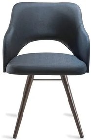 Poltrona Arty Assento Estofado Dunas Preto Base Tabaco - 55907 Sun House