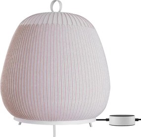 Luminaria De Piso Led Dimerizavel Tecido Bege 80W Coton