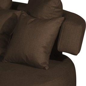 Sofá Chaise Eva Redondo 02 Lugares Suede Marrom