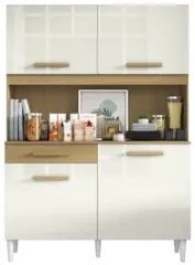 Armário de Cozinha Compacta 121cm Lyan Atacama/Off A15   - Mpozenato
