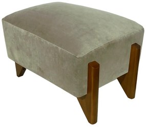 Banquinho Acolchoado Evo Retangular Peach Veludo em Várias Cores - Cru