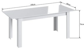 Conjunto Completo Jantar Cozinha Mesa Elástica 8 Cadeiras - Branco