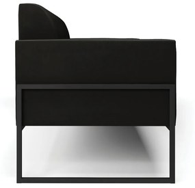 Sofá Namoradeira Base Industrial Alta Preto Marisa Suede D03 - D'Rossi - Preto