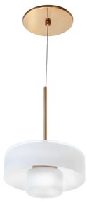Pendente Bol Ø18X22Cm Vidro E Metal Alumínio 01Xled 5,5W 2700K - Old A... (MARSALA, CRISTAL (Transparente))