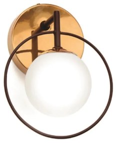 Arandela Ring Esfera 13X16,5X22Cm Globo Ø10Cm 1Xg9 - Old Artisan Ar-55... (COBRE FOSCO, FOSCO (Branco))