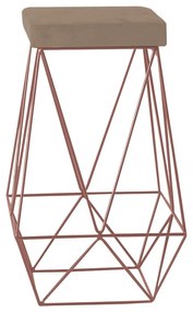 Banqueta Decorativa Kathy Base Bronze Suede Cappuccino G41 - Gran Belo