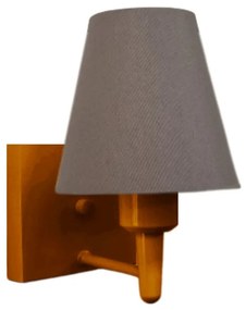 Arandela Quadrada Md-2034 Cobre Cúpula em Tecido Cone Cinza Escuro - Bivolt