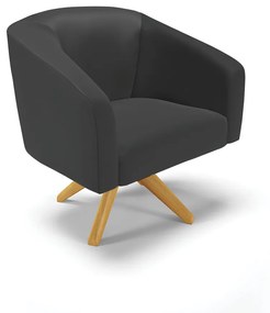 Namoradeira e 2 Poltronas Giratória MA30 Stella Sintético Preto D03 - D'Rossi