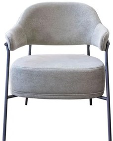Poltrona Jurere Estofada Tecido Verde com Base em Aço Grafite - 72989 Sun House