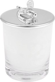 Porta Vela Vidro e Prata C/ Aplique - Abelha  Abelha