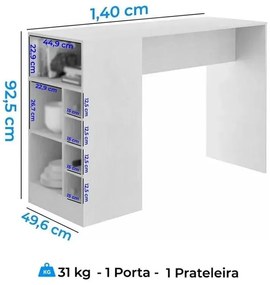 Bancada Balcão Gourmet Mesa Cozinha Multiuso Marrom