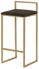 Banqueta Decorativa Jasmine Base Gold Suede Marrom G41 - Gran Belo