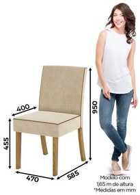 Kit Conjunto 2 Cadeiras Maris Sala de Jantar Nature Linho