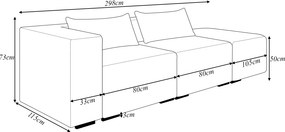 Sofá Versátil Sala de Estar Atlanta 298cm Modulado Veludo Vermelho G52 - Gran Belo