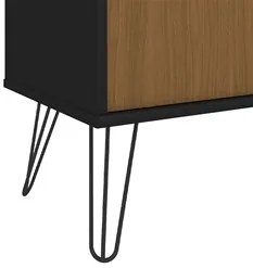 Estante Livreiro Decorativa 2 Portas Industrial Lit A06 Freijó/Preto -