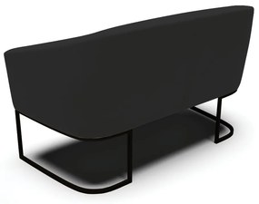 Sofá 2 Lugares Namoradeira Industrial Preto Stella Veludo D03 - D'Rossi - Preto