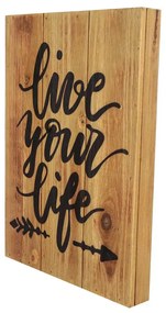 Quadro Placa de Madeira Decorativo Rustic Live Your Life