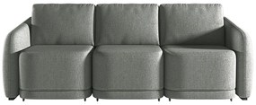Sofá Cama Modulado Retrátil e Reclinável Decorativo Varsóvia 276cm Linho Cinza Chumbo G33 - Gran Belo