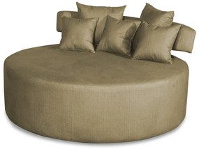 Sofá Puff Poltrona Eva Redondo 02 Lugares Suede Nude